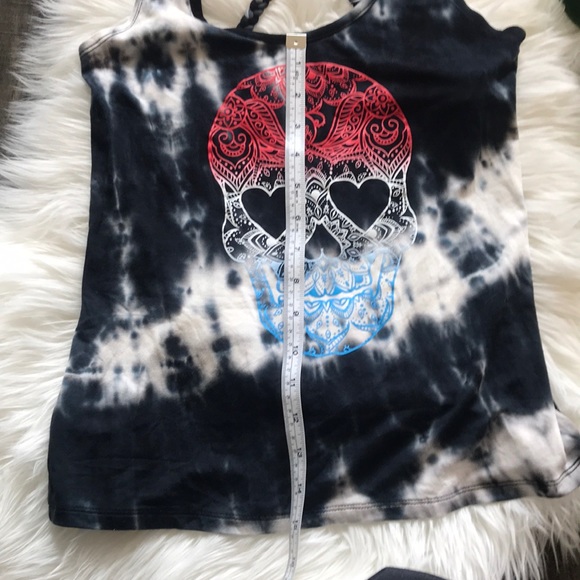 No Boundaries Tie Dye Skull Braided Tank - Picture 11 of 11